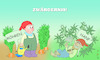 Cartoon: Zwärgernis (small) by a-b-c tagged zwerg,garten,gartenzwerg,beruf,hanf,möhren,gemüse,gartenarbeit,wortspiel,wortwitz,abc,sucht,drogen,gras,rauchen,cannabis