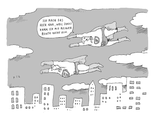 Cartoon: Supermann (medium) by Til Mette tagged geld,rente,supermann