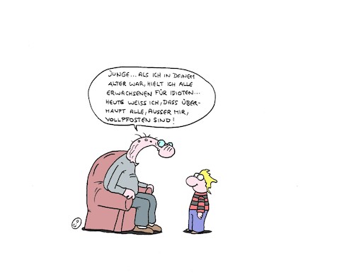 Cartoon: Vollpfosten (medium) by CartoonMadness tagged lebensweisheit,opa,enkel,idioten