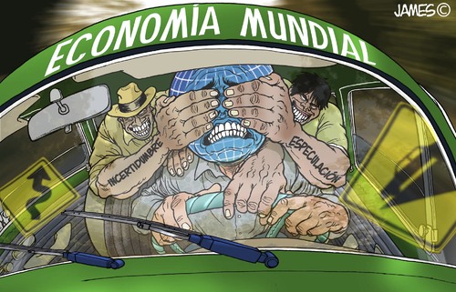 Cartoon: descontrol (medium) by JAMEScartoons tagged manejo,automovil,especulacion,economia,mundial
