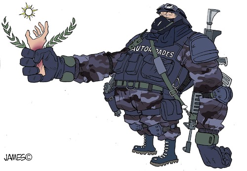 Cartoon: La Mano Amiga (medium) by JAMEScartoons tagged policia,derechos,humanos,opresion,cndh