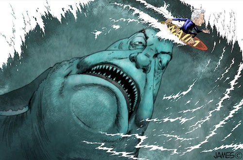 Cartoon: Megalodon (medium) by JAMEScartoons tagged slim,megadolon,amlo