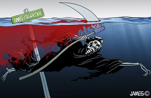 Cartoon: The predator disaster (medium) by JAMEScartoons tagged huracan,desastre,inundacion
