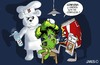 Cartoon: interrogatorio (small) by JAMEScartoons tagged bimbo,sabritas,coca,cola,james,cartonista,jaime,mercado