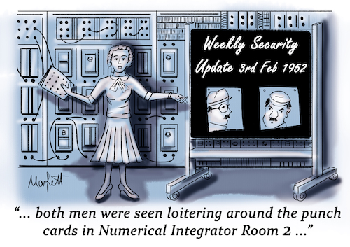 Cartoon: Analogue Security Update (medium) by laurajmorfett tagged math2022