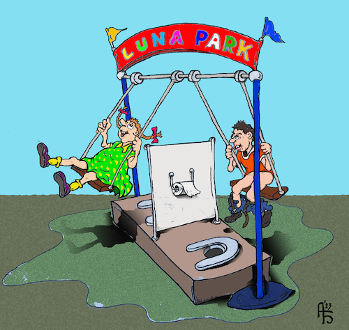 Cartoon: Atraktione (medium) by Back tagged atraktione,vergnügungspark,scherz,spaß,witz,schwank,drolerie,schnack,cartoon,fun,joke,jest,trick,prank,pleasantry