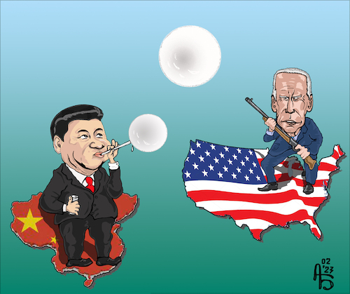 Cartoon: Bubble (medium) by Back tagged bubble,seifenblasen,ballon,balloon,usa,china