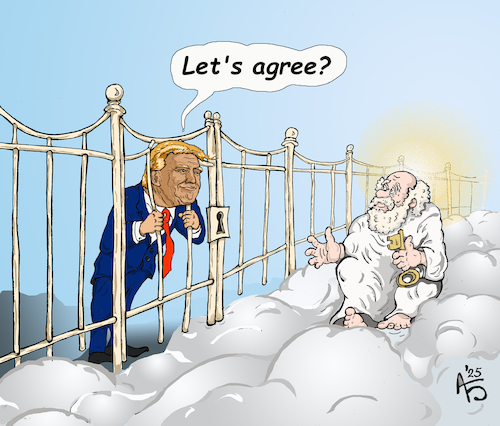 Cartoon: Deal (medium) by Back tagged deal,trump,usa,policy