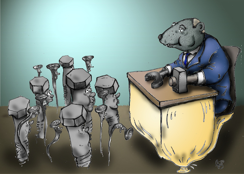 Cartoon: die Instrumente der Macht (medium) by Back tagged macht,autorität,verwaltung,kontrolle