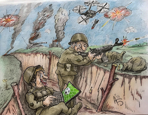 Cartoon: Fußball ist wichtiger (medium) by Back tagged fußball,football,uefa,war,krieg