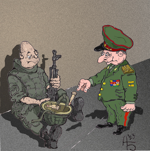 Cartoon: Help (medium) by Back tagged war,krieg,army,weapons,waffen,money,geld,militärhaushalt,budget,armee,militarism,militarismus