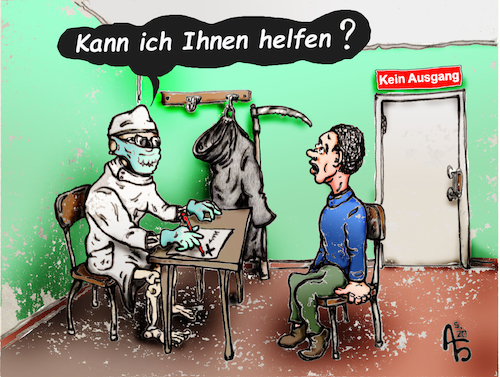 Cartoon: Letzter Arzttermin (medium) by Back tagged leben,tod
