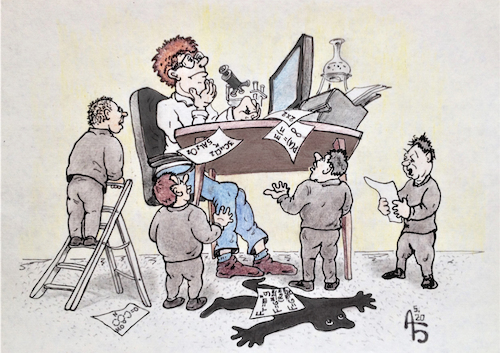 Cartoon: Opfer der Wissenschaft (medium) by Back tagged wissenschaft,entdeckung,wissenschaftler,science,scientist