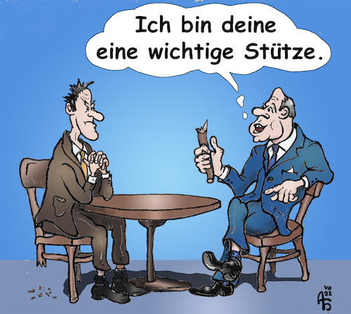 Cartoon: Stütze (medium) by Back tagged stützefels,anker,pfeiler,stütze,hengst,säule,rückgrat,halt,mäste,auflager,widerlager,auflage