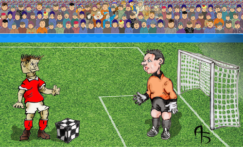 Cartoon: Wooden player (medium) by Back tagged sport,soccer,football