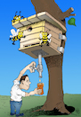 Cartoon: Bienenstock (small) by Back tagged landwirtschaft,bienenstock,bienen,imkerei,honig,bienenkorb,bienenhaus