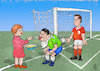 Cartoon: Der Torhüter ist abgelenkt (small) by Back tagged torhüter,fußball,soccer,football,sport