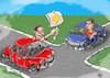 Cartoon: Einmündende Strasse (small) by Back tagged auto,verkehrszeichen,warnkreuz,verkehrsregeln