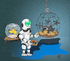 Cartoon: Strahlende Zukunft (small) by Back tagged roboter,artificial,intelligence,künstlicheintelligenz,ki,ai