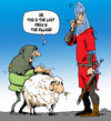 Cartoon: THE LAST VIRGIN (small) by JARO tagged virgin,sheep,knight,medieval