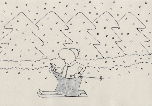 Cartoon: no title (medium) by chakhirov tagged sackrace,skiing