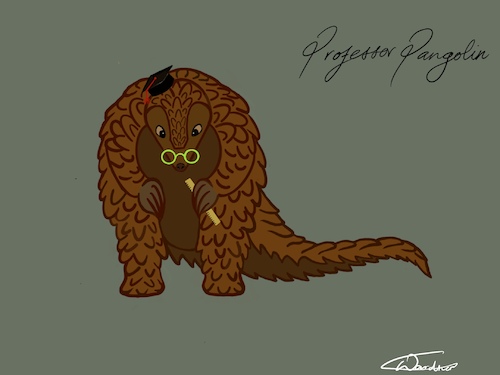 Cartoon: Professor Pangolin (medium) by SharlottWardnerArt tagged math2022