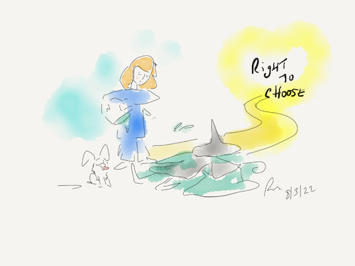 Cartoon: Victory for the Right To Choose (medium) by Regina Doi tagged kansas,abortion,vote,right,to,choose