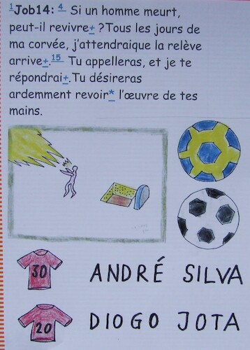 Cartoon: DIOGO JOTA  ANDRE SILVA FUßBALL (medium) by skätschup tagged hoffnung,trost,in,den,schwersten,zeiten