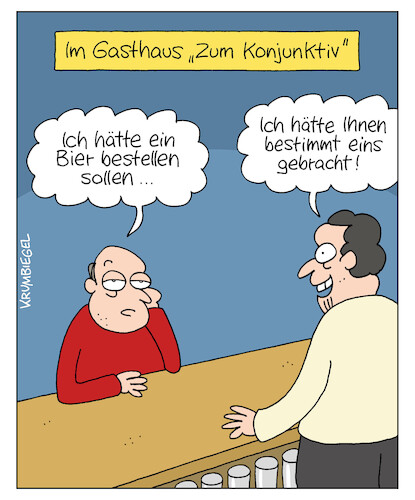 Cartoon: Konjunktiv (medium) by Uwe Krumbiegel tagged kneipe,konjunktiv,bar,bier