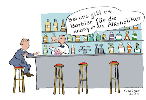 Cartoon: Bier in Bar (medium) by Wackelpeter tagged bar,anoyme,alkokoliker,barzahlung