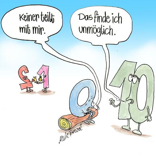 Cartoon: Teilen mit Null (medium) by Witzvorlage tagged math2022