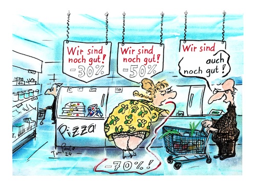 Cartoon: Alles noch gut (medium) by TomPauLeser tagged rabatt,lebensmittel,noch,gut,länger,haltbar,tiefkühl,tiefkühlkost,tiefkühlpridukte,pizza,tiefkühlpizza,eistruhe,tiefkühlung,kühlung,lebensmittelgeschäft,footsharing,abgelaufen,haltbarkeit,produktregal,rabattaktion,prozentschlacht,prozente