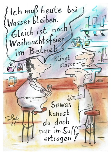 Cartoon: Betriebsfeier (medium) by TomPauLeser tagged betriebsfeier,betriebsfest,fest,weihnachtsfeier,weihnachtsbetriebsfeier,feierlichkeiten,suff,alkohol,kneipe,eckkneipe