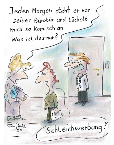 Cartoon: Büroalltag (medium) by TomPauLeser tagged büroalltag,alltag,büro,akte,kopie,gespräch,flur,türe,bürotüre,gucken,glotzen,zwinkern,lcheln,anmachen,werben,flirten,schleichen,schleichwerbung,anbahnen,anmache,kontaktsuche