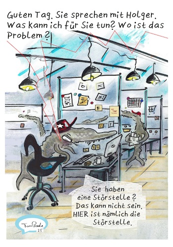 Cartoon: Callcenter (medium) by TomPauLeser tagged störstelle,stör,fisch,störfisch,angeln,internetstörung,büro,großraumbüro,callcentertelefon,telefonstörung,computerstörung,netztstörung,angler,fischer,servicecenter,cartoon,humorbild,satire,störung,hausen,teichfisch,serviceline,beratung,angel,störangeln