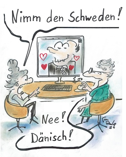 Cartoon: Dating App Singelbörse (medium) by TomPauLeser tagged dating,app,singelbörse,flirtbörse,sextreff,bumble,lovely,bloom,tinder,match,matches,herz,herzen,profil,schwede,däne,dänisch,chatten,treffen,lovoo,okcupid,kennenlernen,netzwerken,once,only,one,pickable,shakedate,badoo,grindr,ü69,ü60,parship,eltepartner,lovescout,zweisam,60plustreff,senioren,matchmaking