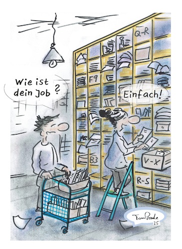 Cartoon: Facharbeiterin (medium) by TomPauLeser tagged facharbeiterin,facharbeiter,fächer,einfach,einsortieren