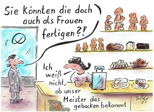 Cartoon: Frauen machen (medium) by TomPauLeser tagged hefekerl,puhmann,krampus,norddeutschland,meist,stutenkerl,genannt,wird,trägt,er,im,westen,südwesten,eher,namen,weckmann,süddeutschland,österreich,deutet,bezeichnung,schreckgestalt,heiligen,nikolaus