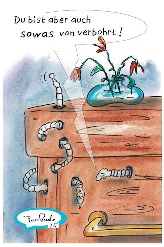 Cartoon: Hilfreich nicht hilfreich (medium) by TomPauLeser tagged bohrer,bohren,verbohrt,holzwurm,holzschrank,holzkomode,blumenvase,hilfreich