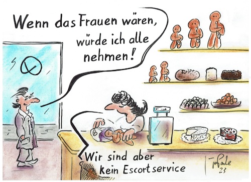 Cartoon: Kein Escortservice (medium) by TomPauLeser tagged hefekerl,puhmann,krampus,norddeutschland,meist,stutenkerl,genannt,wird,trägt,er,im,westen,südwesten,eher,namen,weckmann,süddeutschland,österreich,deutet,bezeichnung,schreckgestalt,heiligen,nikolaus,escort,escortservice