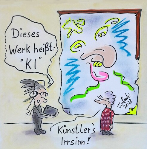Cartoon: KI (medium) by TomPauLeser tagged ki,künstliche,intelligenz,museum,abstrakt,museumsbesucher,ausstellung,exhibition