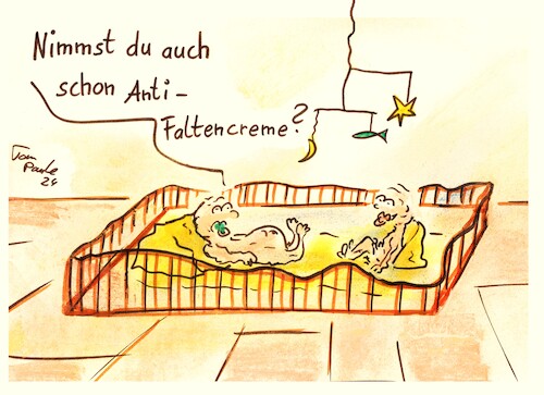 Cartoon: KiTa Krabbelgruppe (medium) by TomPauLeser tagged antifaltencreme,pflegeprodukte,antiage,age,baby,kleinkind,krabbelgruppe,kita,kindergarten,schhönheitswahn