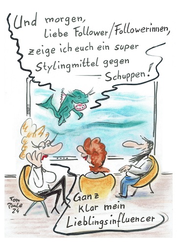 Cartoon: Mein Lieblingsinfluencer (medium) by TomPauLeser tagged lieblings,influencer,follower,followerin,sessel,pc,fernseher