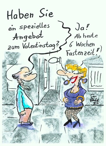 Cartoon: Wenn Valentinstag Aschermittwoch (medium) by TomPauLeser tagged aschermittwoch,valentin,valentinstag,fasten,fastenzeit