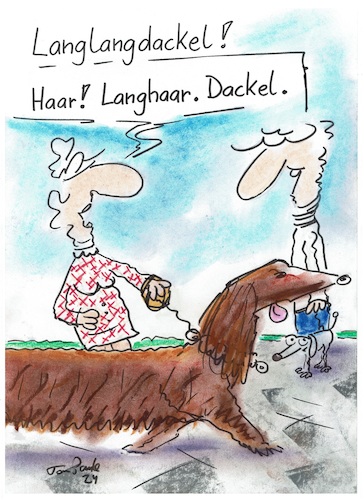 Cartoon: Dackel (medium) by TomPauLeser tagged dackel,langhaardackel,langhaar,hund,dachshund,teckel,experte,hundeexperte