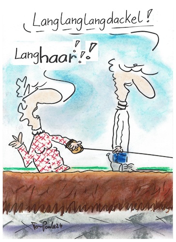 Cartoon: Dackel (medium) by TomPauLeser tagged dackel,langhaardackel,langhaar,hund,dachshund,teckel,experte,hundeexperte