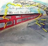 Cartoon: Bahnangst (small) by TomPauLeser tagged bahn,angst,schrecken,leer,fahrkarten,fahrgast,fahrgäste,bahnhof,zug,re,doppelstock,doppelstockzug,doppelstockwaggon,eisenbahn,eisenbahnwagen,eisenbahnwaggon,messerattacke