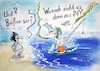 Cartoon: Beißende Fische (small) by TomPauLeser tagged angelrute,fischfang,mittelmeer,plage,ferieninsel,beißen,zwicken,knabbern,juvenile,riffbarsch,lippfisch,schleimfisch,eidechsenfisch,grundel,phänomen,beißende,fische,mallorca,fischer,angler