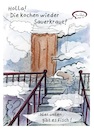 Cartoon: Kochmarathon (small) by TomPauLeser tagged treppenhaus,treppe,kochgelage,kochmarathon,dunstabzugshaube,defekt,kochen,braten,dünsten,gerüche,fisch,fischgeruch,knoblauch,knoblauchgeruch,gestank,riechen,sauerkraut