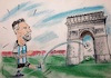 Cartoon: Lionel Messi (small) by TomPauLeser tagged argentinien,wm,lionel,messi,weltmeister,arctriump,frankreich,paris,katar,ball,dubai,tompaul,thomas,leser,karikatur,cartoon